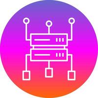 Data Structure Line Gradient Circle Icon vector