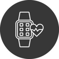 Heart Rate Line Inverted Icon Design vector