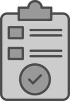 Check In Line Filled Greyscale Icon Design vector