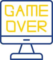 Game Over Line Two Colour Icon Design vector