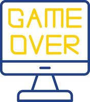 Game Over Line Two Colour Icon Design vector