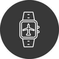 Airplane Mode Line Inverted Icon Design vector