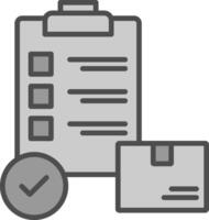 Check Order Line Filled Greyscale Icon Design vector