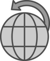 Worldwide Shipping Line Filled Greyscale Icon Design vector