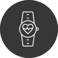 Heart Rate Monitor Line Inverted Icon Design vector