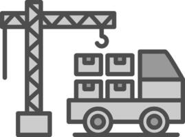 Loader Work Line Filled Greyscale Icon Design vector