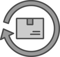 Easy Return Line Filled Greyscale Icon Design vector