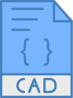 CAD Line Filled Blue Icon vector