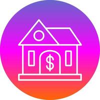 Buying Home Line Gradient Circle Icon vector