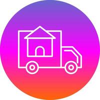 Moving Service Line Gradient Circle Icon vector