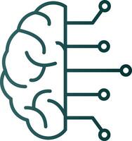 Brain Line Gradient Icon vector