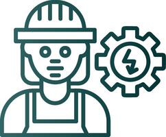 Electrical Engineer Line Gradient Icon vector