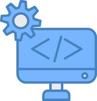 Web Development Line Filled Blue Icon vector