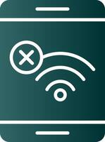 No Wifi Glyph Gradient Icon vector