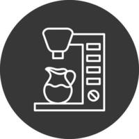 café fabricante línea invertido icono diseño vector