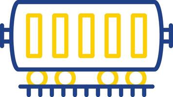 Train Cargo Line Two Colour Icon Design vector