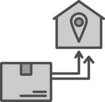 Direct Delivery Line Filled Greyscale Icon Design vector