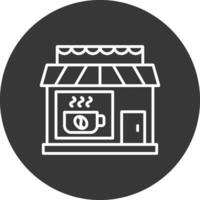 café línea invertido icono diseño vector