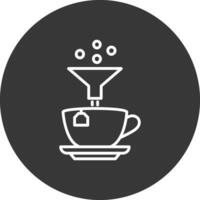 café filtrar línea invertido icono diseño vector