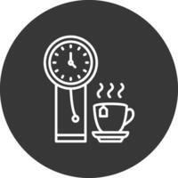 reloj línea invertido icono diseño vector