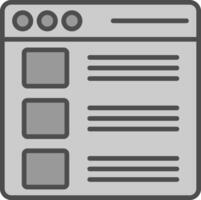 Window Page Line Filled Greyscale Icon Design vector