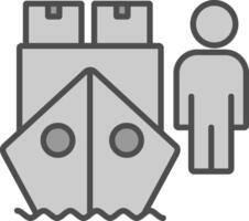 Ship Brokers Line Filled Greyscale Icon Design vector
