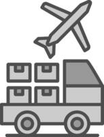 Logistic Service Provider Line Filled Greyscale Icon Design vector