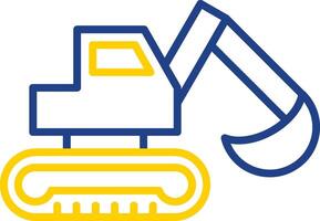 Digger Line Two Colour Icon Design vector