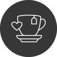 amor café línea invertido icono diseño vector