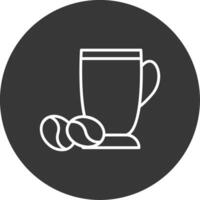 Latte Line Inverted Icon Design vector