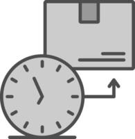 On Time Deliveries Line Filled Greyscale Icon Design vector