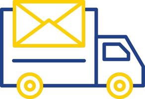 Postal Delivery Line Two Colour Icon Design vector