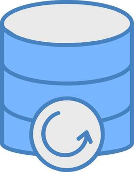 Database Backup Line Filled Blue Icon vector