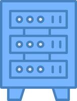 Server Rack Line Filled Blue Icon vector