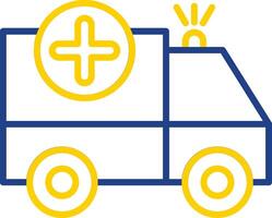 Ambulance Line Two Colour Icon Design vector