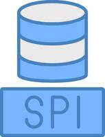 sql bases de datos línea lleno azul icono vector