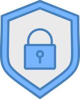 Database Protection Line Filled Blue Icon vector