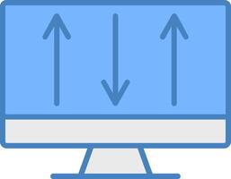 Server Control Line Filled Blue Icon vector