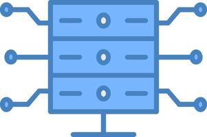 Database Storage Line Filled Blue Icon vector