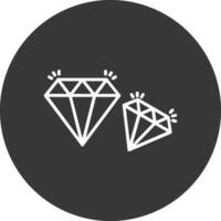 diamante línea invertido icono diseño vector