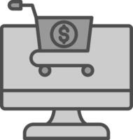 E Commerce Line Filled Greyscale Icon Design vector