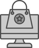 Submit Order Line Filled Greyscale Icon Design vector