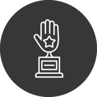 mano línea invertido icono diseño vector