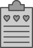 Wish List Line Filled Greyscale Icon Design vector