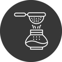 Coffee Filter Line Inverted Icon Design vector