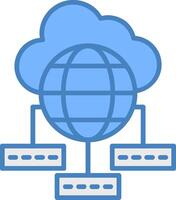 Data Sumit Line Filled Blue Icon vector