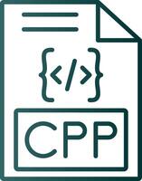 cpp línea degradado icono vector