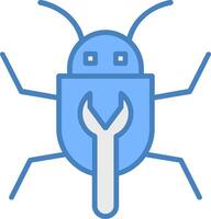 Bug Fixing Line Filled Blue Icon vector