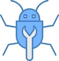 Bug Fixing Line Filled Blue Icon vector