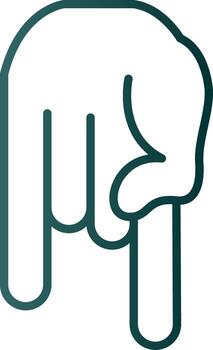 Pointing Down Line Gradient Icon vector
